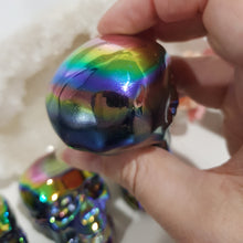 Load image into Gallery viewer, Skull Titanium Aura Obsidian Crystal Carving Gemstone stone 60mm 1
