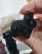 Load image into Gallery viewer, Highland Cow Black Obsidian Crystal Carving Stone.

INSPIRES PROTECTION AND BALANCE

Beautiful polished Black Obsidian Highland Cow Crystal Carving Stone. 
