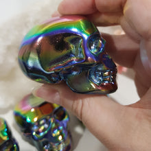 Load image into Gallery viewer, Skull Titanium Aura Obsidian Crystal Carving Gemstone stone 60mm 1
