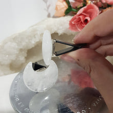 Load image into Gallery viewer, MOON Car Clip QUARTZ Crystal Carving Stone 30mm
