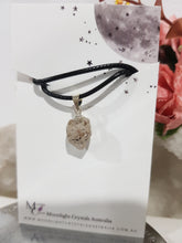Load image into Gallery viewer, Herkimer Diamond crystal pendant with black cord P200
