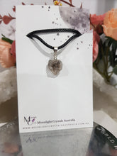 Load image into Gallery viewer, Herkimer Diamond crystal pendant with black cord P201
