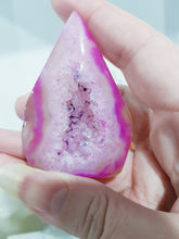 Load image into Gallery viewer, Pink Agate (Dyed) Flame Crystal Carving Stone 60mm 1 INCLUSIONS
