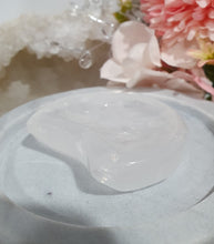 Load image into Gallery viewer, Quartz Moon Bowl Crystal Carving Stone  

Inspires Magick, Purity &amp; Spirituality

Stunning Quartz Crystal Moon Bowl Carving.  Love little quartz bowl. 

*Ring not included
