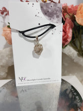 Load image into Gallery viewer, Herkimer Diamond crystal pendant with black cord P200

