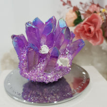 Load image into Gallery viewer, Titanium Aura Quartz Crystal Cluster Stone 60mm 8 BROKEN
