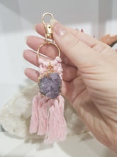 Load image into Gallery viewer, Keyring-Amethyst-Macrame-Key-Ring-Stone-Crystal-Moonlight-Crystals-Australia
