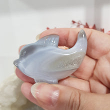 Load image into Gallery viewer, DOLPHIN Druzy Agate Crystal Carving Stone 50mm 6
