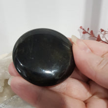 Load image into Gallery viewer, golden obsidian crystal palm stone
