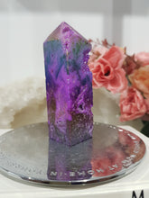 Load image into Gallery viewer, purple-titanium-aura-sphalerite-tower
