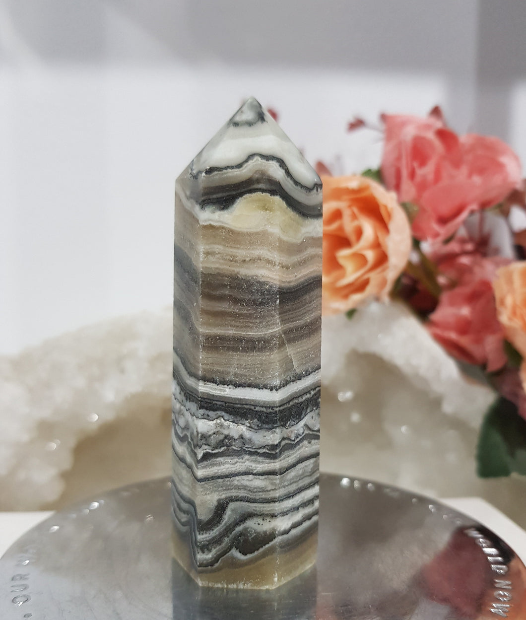 chocolate-calcite-crystal-tower-point