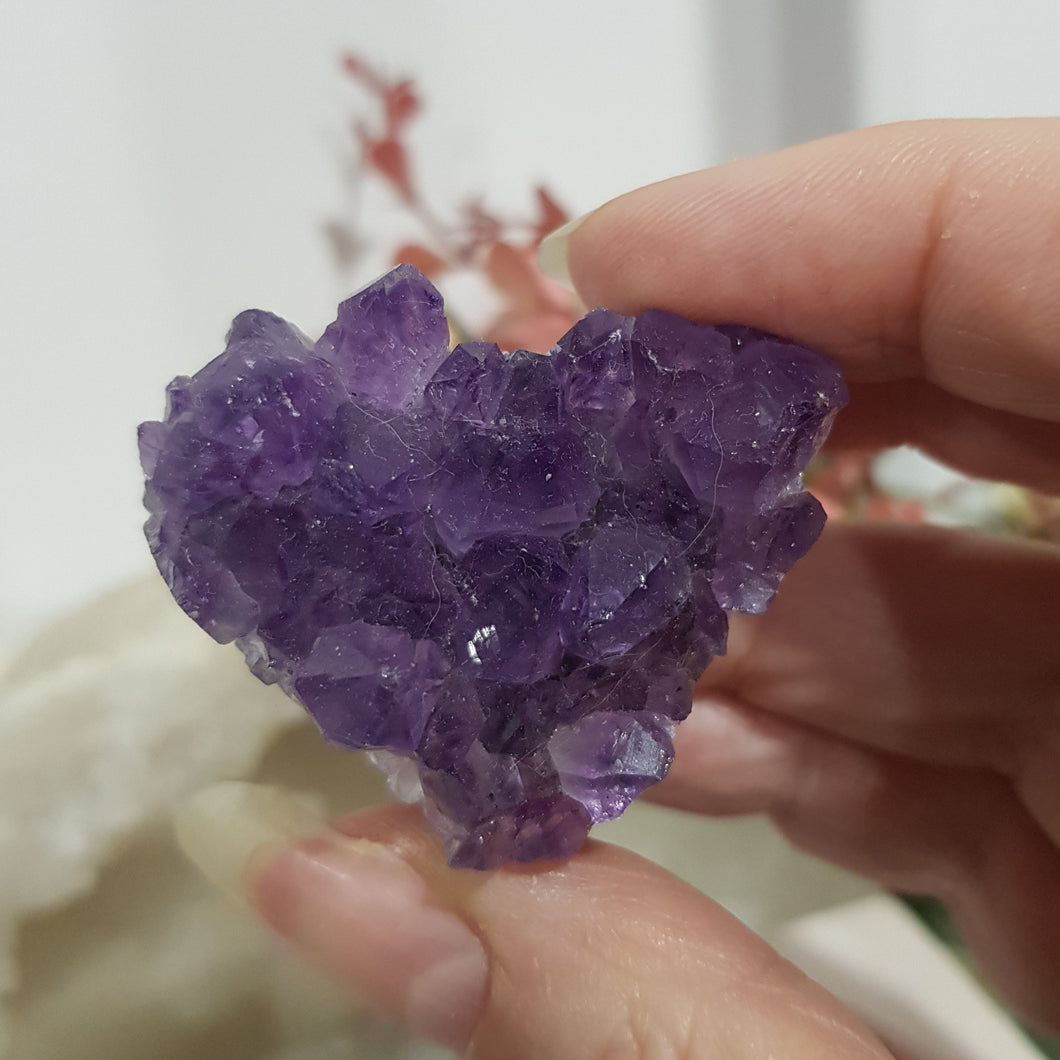 Heart amethyt cluster