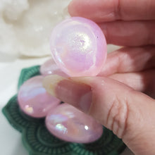 Load image into Gallery viewer, Titanium Aura Quartz Pink Crystal Tumble Stone 25mm - 30mm
