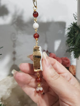 Load image into Gallery viewer, "FIRE AND ICE" Druzy Quartz Gold Wired Stone Crystal Energy Enhancer© / Hanger / Suncatcher 180mm | Inspires Passion &amp; Power 2
