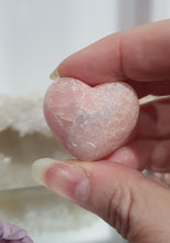 Load image into Gallery viewer, Puffy Heart Pink Opal Crystal Carving Stone | Inspires Compassion and Peace 

Gorgeous cute Pink Opal Puffy Heart Crystal Carving Stone. 
