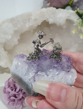 Load image into Gallery viewer, Beautiful Amethyst Cluster Crystal with Miner and Pyrite Clusters Stones.
