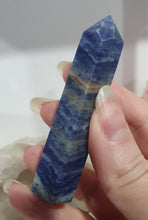 Load image into Gallery viewer, SECONDS STOCK  Sodalite Crystal Point Tower Stone

Inspires Self Esteem 

THIS POINT IS A BIT WOBBLY

Lovely Sodalite point tower.  its a tad wobbly


