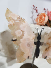 Load image into Gallery viewer, Butterfly Wings on Stand Flower Agate Crystal carving gemstone stone 120mm 2
