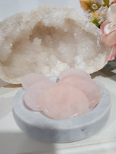 Load image into Gallery viewer, Worry Stone" Rose Quartz Crystal Carving Stone.

INSPIRES UNCONDITIONAL LOVE &amp; HARMONY

What is a worry Stone? Perfectly shaped for your thumb, this crystal worry stone connects you to positive energy. Rubbing its smooth surface allows it to act as a powerful vessel for emotional release from anxiety and stress.

Lovely Rose Quartz crystal worry stone crystal carving.  Pop in your bag and keep with you to alleviate stress. Intuitively ( Randomly) chosen.


