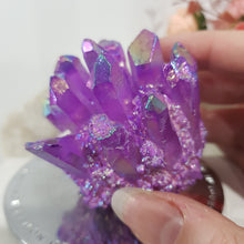 Load image into Gallery viewer, Titanium Aura Quartz Crystal Cluster Stone 60mm 8 BROKEN
