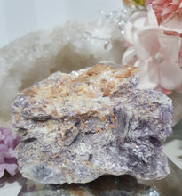 Load image into Gallery viewer, Lepidolite Raw Specimen Crystal Stone .

STONE OF TRANSITION

Beautiful Lepidolite raw crystal specimen stone.  this is stunning. crystals embedded in stone so so lovely.     
