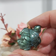 Load image into Gallery viewer, turtle labradorite crystal carving
