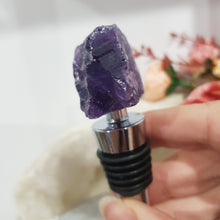 Load image into Gallery viewer, Amethyst Bottle Stopper Raw Crystal Stone 90mm 2 STONE A LITTLE SCUFFED
