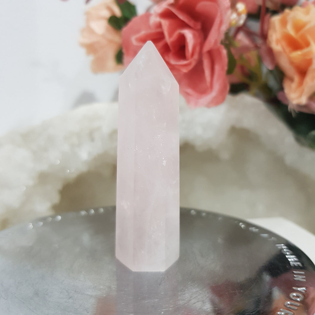 Rose Quartz Crystal Point Stone 55mm 17 - BROKEN TIP