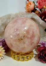 Load image into Gallery viewer, Lovely polished Quartz Diamond Crystal Carving on Rose Gold stand. Quartz Stone. This has been discounted due to a crack in diamond.
