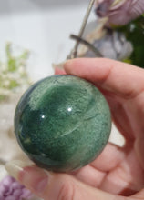 Load image into Gallery viewer, Moss Agate Sphere Crystal Carving on Planet Stand 55mm | Promotes Grounding &amp; Connection to Earth 2
