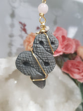 Load image into Gallery viewer, Serpent-of-Transformation-Energy-Black-Obsidian-Snake-Stone-Crystal-Energy-Enhancer-Hanger-ornament-suncatcher

