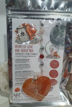 Load image into Gallery viewer, HEART OF LOVE &amp; SEDUCTION" -  - Carnelian Heart Silver Wired Stone Crystal Energy Enhancer© Hanger Suncatcher Ornament 200mm | Inspires Sensuality, Love &amp; Stability

INSPIRES SENSUALITY | LOVE | STABILITY 

Carnelian heart Crystal Energy Enhancer© / Hanger / Ornament beaded with Carnelian, Rose Quartz, Hematite, Herkimer Diamonds and quartz.  wired in silver
