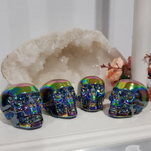 Load image into Gallery viewer, Skull Titanium Aura Obsidian Crystal Carving Gemstone stone 60mm 1
