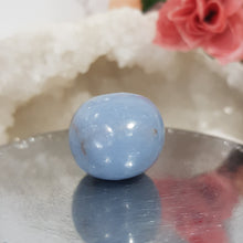 Load image into Gallery viewer, Angelite Crystal Tumble Stone 26mm 5 inclusions
