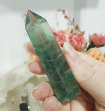 Load image into Gallery viewer, Fluorite point / tower on stand Crystal Carving Stone 260mm 2
