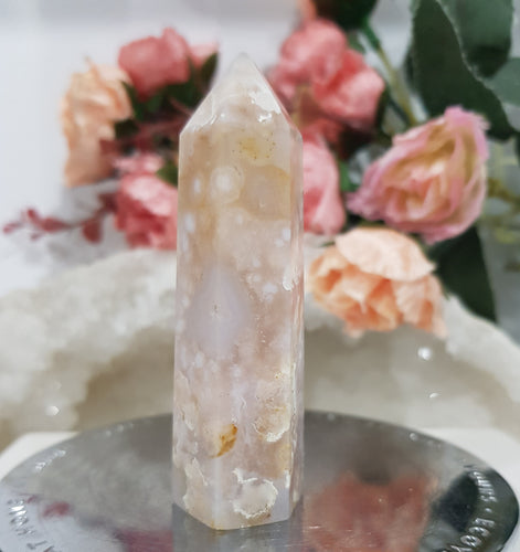 Flower-Agate-Point-Tower-Stone-Crystal-Moonlight-Crystals-Australia-for-sale-buy-now-Online-Crystal-Store