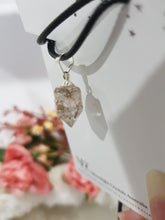 Load image into Gallery viewer, Herkimer Diamond crystal pendant with black cord P200
