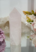 Load image into Gallery viewer, Pink Calcite Crystal Tower Point Stone

INSPIRES PEACE &amp; COMPASSION

Lovely Pink Calcite crystal point tower. 


