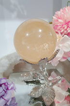 Load image into Gallery viewer, Honey Calcite Sphere Crystal Carving Stone on Silver Stem stand

INSPIRES SELF WORTH AND CONFIDENCE

lovely Honey Calcite sphere on silver stem stand
