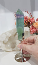 Load image into Gallery viewer, Fluorite-point-tower-on-stand-moonlight-crystals-australia
