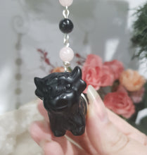 Load image into Gallery viewer, Mooo-ve-the-Energy-Black-Obsidian-Stone-Crystal-Energy-Enhancer-Hanger-ornament-suncatcher
