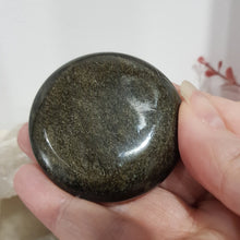 Load image into Gallery viewer, golden obsidian crystal palm stone
