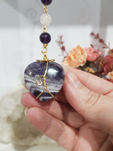 Load image into Gallery viewer, The-Intuitive-Heart-Crystal-Energy-Enhancer-Stone-Amethyst-Heart-Hanger-Suncatcher-Ornament-Moonlight-Crystals-Australia

