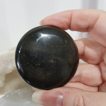 Load image into Gallery viewer, golden obsidian crystal palm stone
