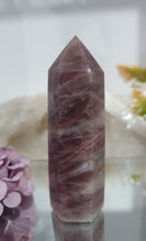 Load image into Gallery viewer, Lavender Quartz Crystal Tower Point Stone

Inspires Inner Peace  &amp; Dissolves Anxiety

Lovely Lavender Quartz Crystal Point Tower. 
