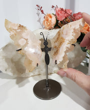 Load image into Gallery viewer, Butterfly-Wings-on-Stand-Flower-Agate-Crystal-Stone-Moonlight-Crystals-Australia
