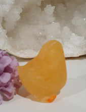 Load image into Gallery viewer, Super Cute little Orange Calcite Chicken Crystal Carving. Inspire Joy and confidence
