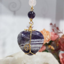 Load image into Gallery viewer, The-Intuitive-Heart-Crystal-Energy-Enhancer-Stone-Amethyst-Heart-Hanger-Suncatcher-Ornament-Moonlight-Crystals-Australia

