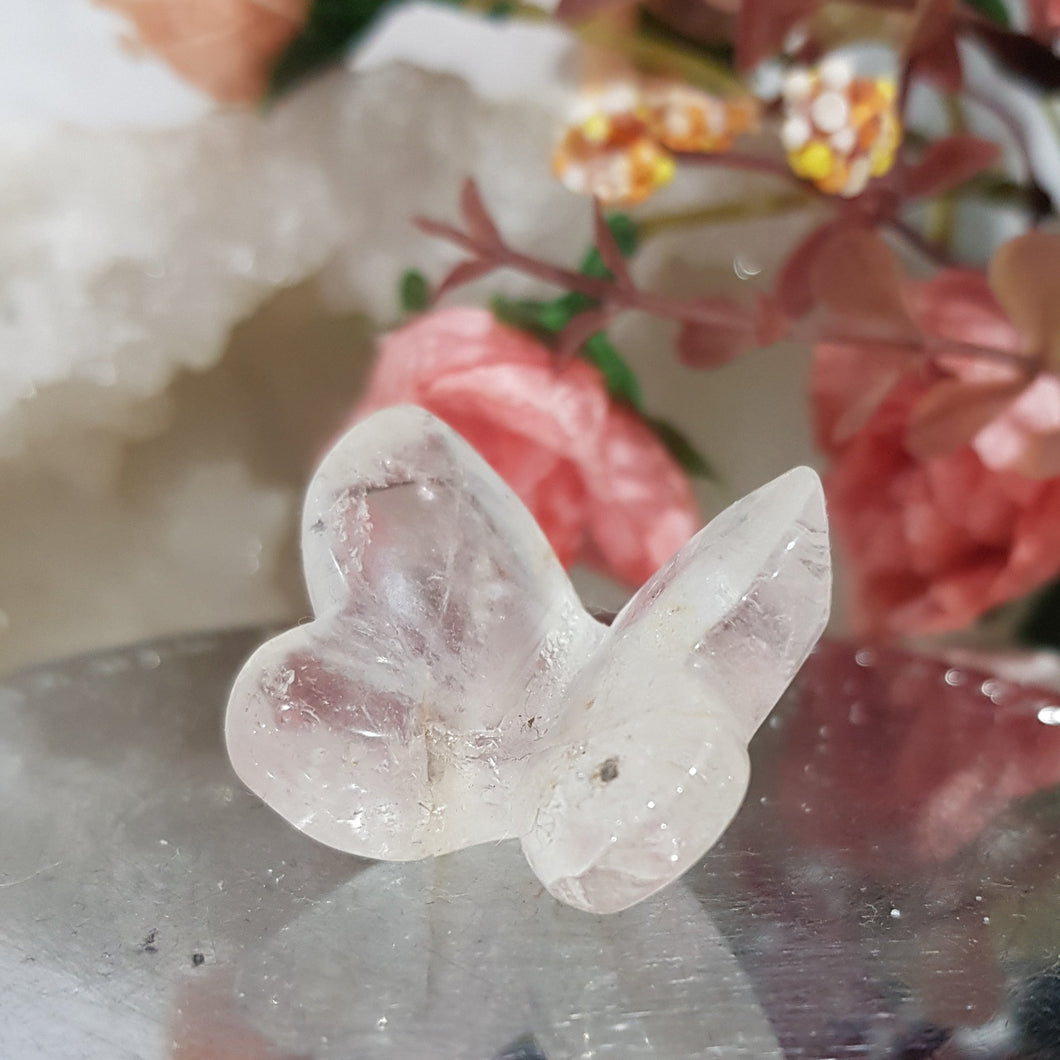 butterfly quartz crystal carving