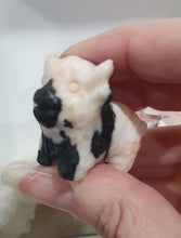 Load image into Gallery viewer, Highland Cow Zebra Agate Animal Crystal Carving Stone

Promotes Clarity and Communication

Beautiful Zebra Agate Highland Cow Crystal Carving.    
